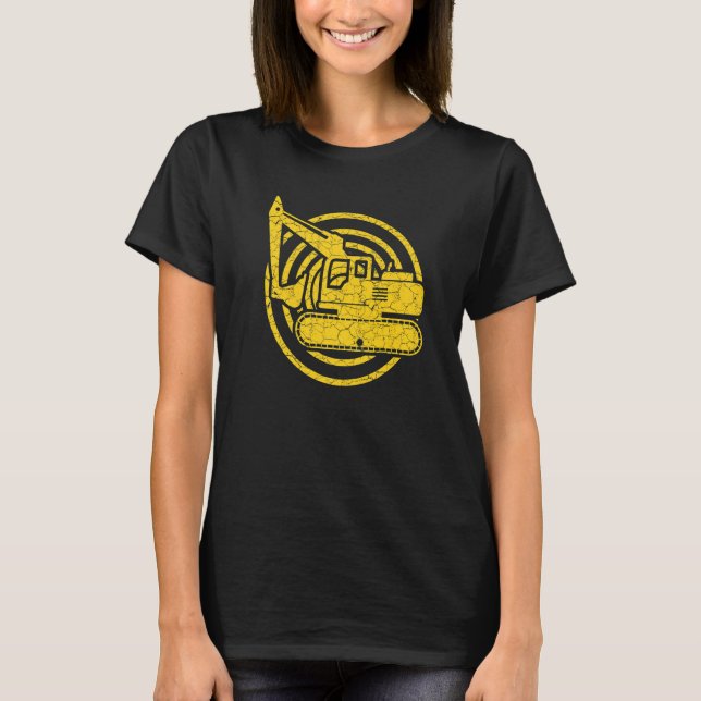 Camiseta Vintage Excavator  Construction vehicles (Frente)