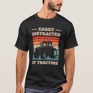 Camiseta Vintage facilmente distraída por Tratores Que Cul