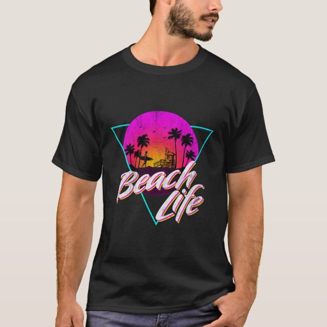 Camiseta Vintage Fade Beach Life (Frente)