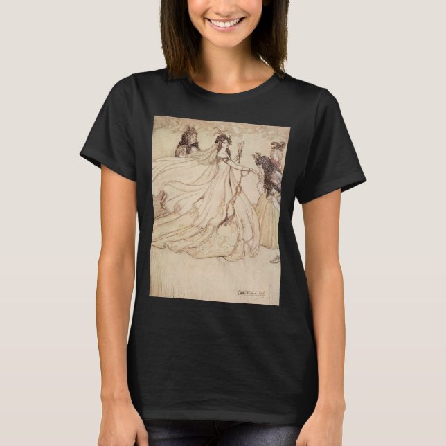 Camiseta Vintage Fairy Tales, Cinderela de Arthur Rackham (Frente)