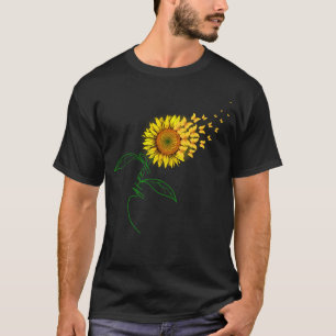 Camiseta Vintage Faith Cross Sunflower Borboletas Flores