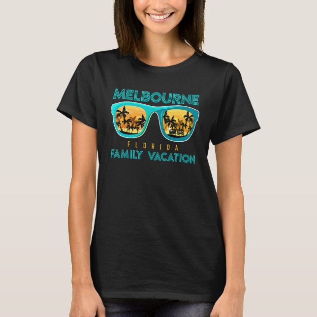 Camiseta Vintage Family Vacage Flórida Sunglass Melbour (Frente)
