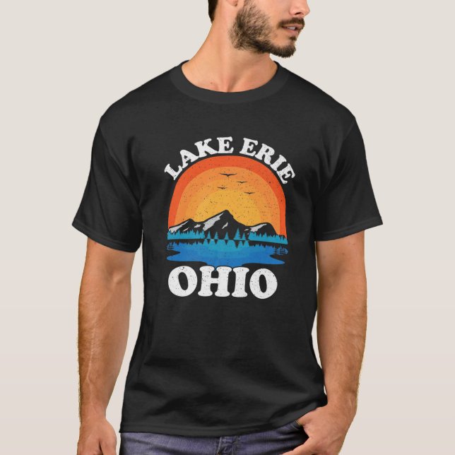 Camiseta Vintage Family Vacage Retro Ohio Lake Erie (Frente)