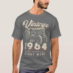 Camiseta Vintage Farmer Trator estabeleceu 1984 38º Nascime