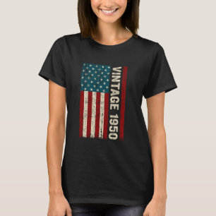 Camiseta Vintage Feita Em 1950 American Flag 75º Aniversári