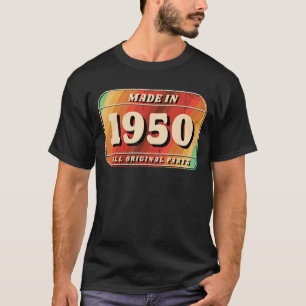 Camiseta Vintage Feita Em 1950, Placa Original De Licença D