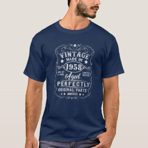 Camiseta Vintage Feita Em 1958, Aniversário 63º Da Retro Cl