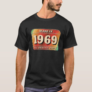 Camiseta Vintage Feita Em 1969, Placa Original De Licença D