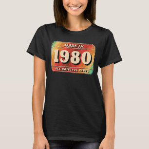 Camiseta Vintage Feita Em 1980, Placa Original De Licença D
