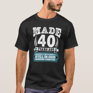 Camiseta Vintage Feita Em 1982, 40 Anos, Parte Original 40t