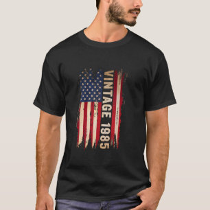 Camiseta Vintage Feita Em 1985, American Flag aniversário d