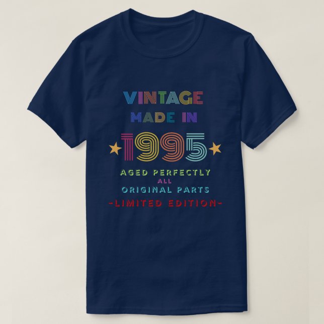 Camiseta Vintage Feita Em 1995 (Frente do Design)