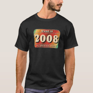 Camiseta Vintage Feita Em 2008, Placa De Licença De Peças O