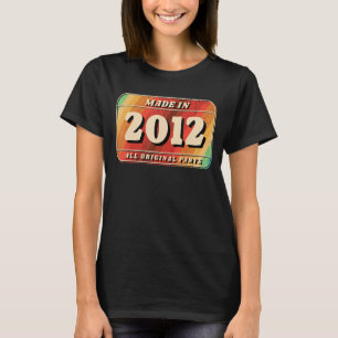 Camiseta Vintage Feita Em 2012, Placa Original De Licença D
