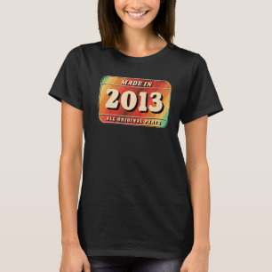 Camiseta Vintage Feita Em 2013, Placa Original De Licença D