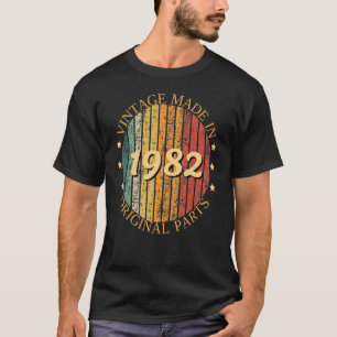 Camiseta Vintage Feito Em Peças Originais De aniversário de