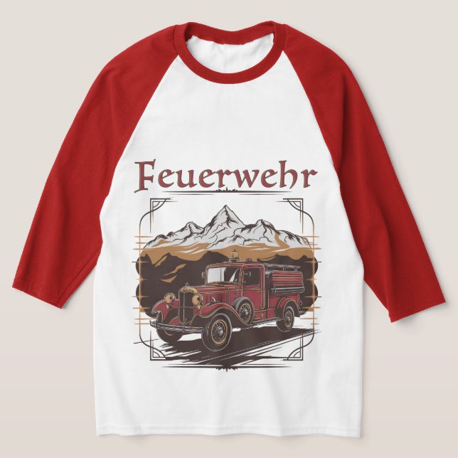 Camiseta Vintage Feuerwehrfahrzeug - Retro Design (Postura )
