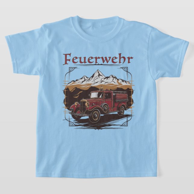 Camiseta Vintage Feuerwehrfahrzeug - Retro Design (Postura )