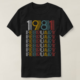 Camiseta Vintage fevereiro de 1981 Brincadeiras Homens Mulh