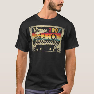 Camiseta Vintage fevereiro de 2007 16º aniversário 16 anos