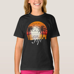 Camiseta Vintage Fiji Palm Trees Summer Beach