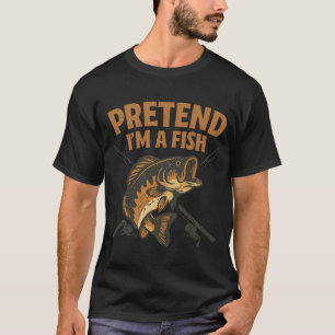 Camiseta Vintage Finjo que Sou um Peixe Divertido Pescador