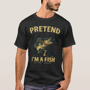Camiseta Vintage Finjo que Sou um Peixe Piada de Pesca pesc