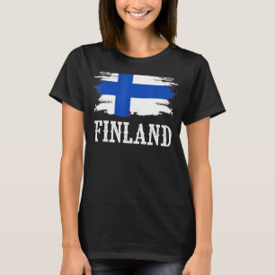 Camiseta Vintage Finlândia Flag I Love Finlândia