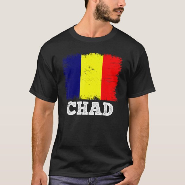 Camiseta Vintage Flag Chade Country Retro Flag Chade (Frente)