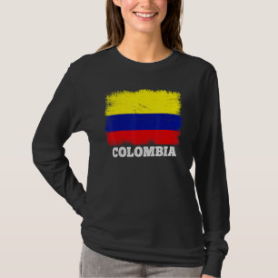 Camiseta Vintage Flag Colômbia País Retro Flag Colombiano