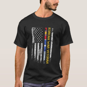 Camiseta Vintage Flag Guerra Coreana Veteranos Patrióticos
