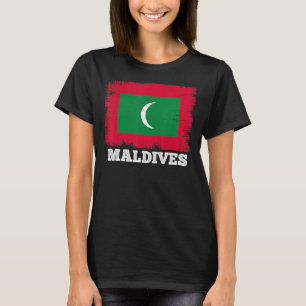 Camiseta Vintage Flag Maldivas Country Retro Flag Maldivian