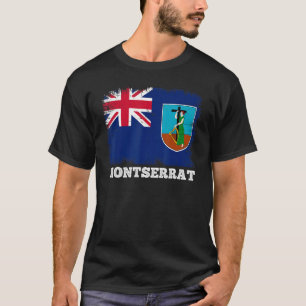 Camiseta Vintage Flag Montserrat Retro Flag Montserratian