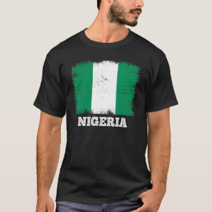 Camiseta Vintage Flag Nigéria Country Retro Flag Nigeriano
