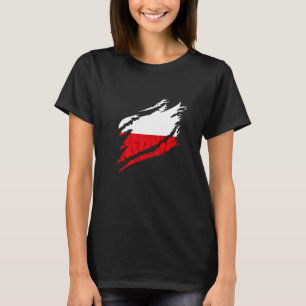 Camiseta Vintage Flag Polônia Flag Raízes Polonesas Orgulho