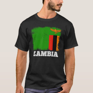 Camiseta Vintage Flag Zâmbia País Retro Bandeira Zambiano