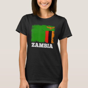 Camiseta Vintage Flag Zâmbia País Retro Bandeira Zambiano