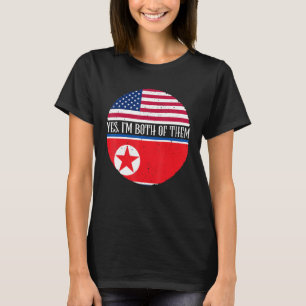 Camiseta Vintage Flags dos EUA e da Coreia do Norte Sim, so