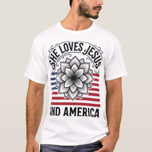 Camiseta Vintage Flor Cristã Patriótica
