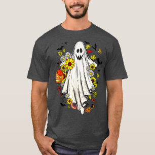 Camiseta Vintage Floral Ghost Cute Halloween Boo Funny Groo