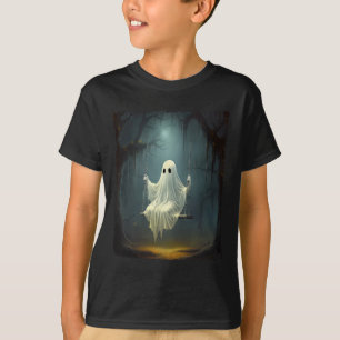 Camiseta Vintage Floral Ghost Em Swing Em Forest Spooky Hal