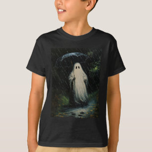 Camiseta Vintage Floral Ghost Halloween Ghost Na Floresta