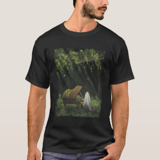 Camiseta Vintage Floral Ghost Halloween Ghost Na Floresta