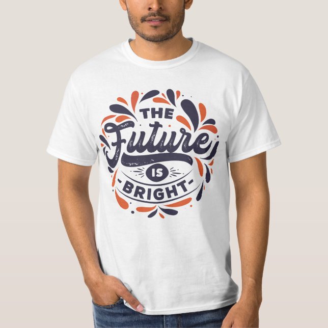 Camiseta Vintage Floral - O futuro é brilhante! (Frente)
