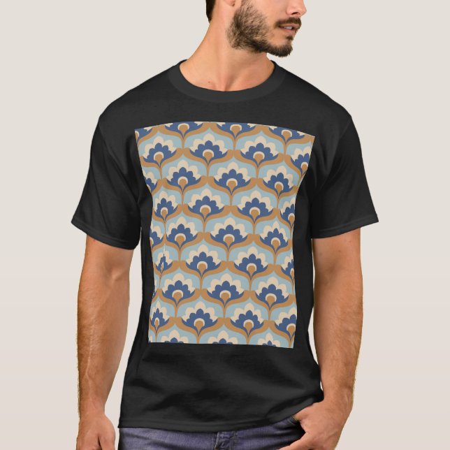 Camiseta Vintage Floral Seamless Design. (Frente)