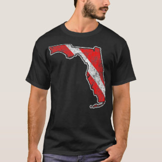 Camiseta Vintage Florida Scuba Dive Flag State Map Diving D