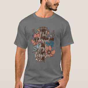 Camiseta Vintage Flower Cross Não Perfeito Apenas Perdoado 