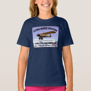 Camiseta Vintage Flying Moose Aviation Sign