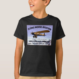 Camiseta Vintage Flying Moose Aviation Sign