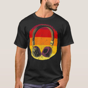Camiseta Vintage Fones de ouvido Para Homens, Prod De Músic